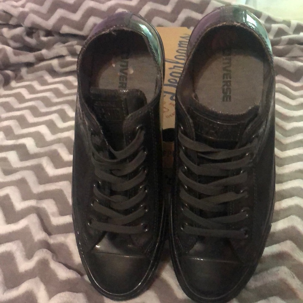 Converse Silver Metallic Size 10. Slightly Worn
